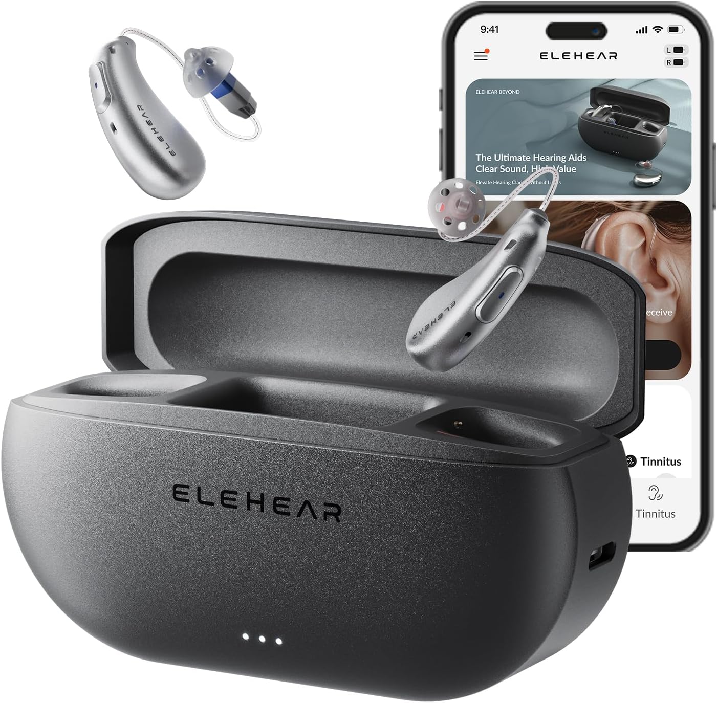 Beyond OTC Hearing Aids, AI Powered Speech Enhancement, Superior Sound Quality, Connectivity with iOS or Android Devices via Bluetooth 5.3, for Seniors and Adults