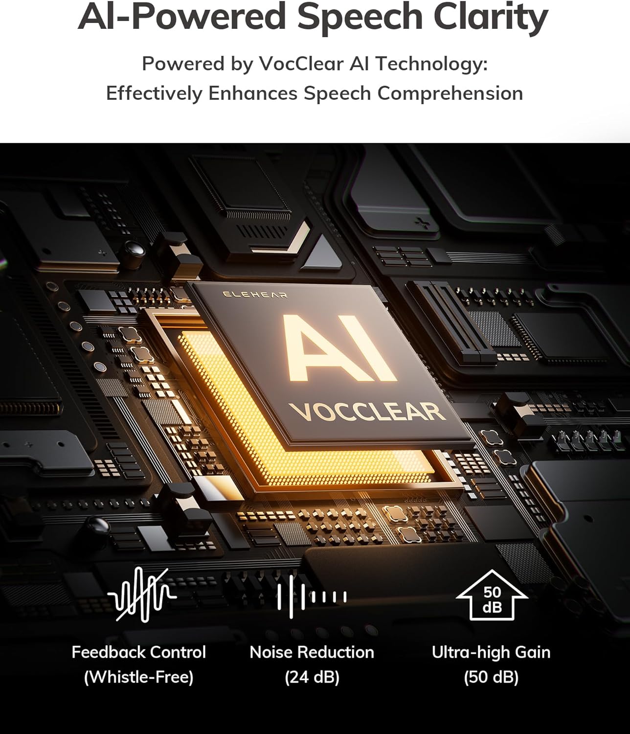 Beyond OTC Hearing Aids, AI Powered Speech Enhancement, Superior Sound Quality, Connectivity with iOS or Android Devices via Bluetooth 5.3, for Seniors and Adults