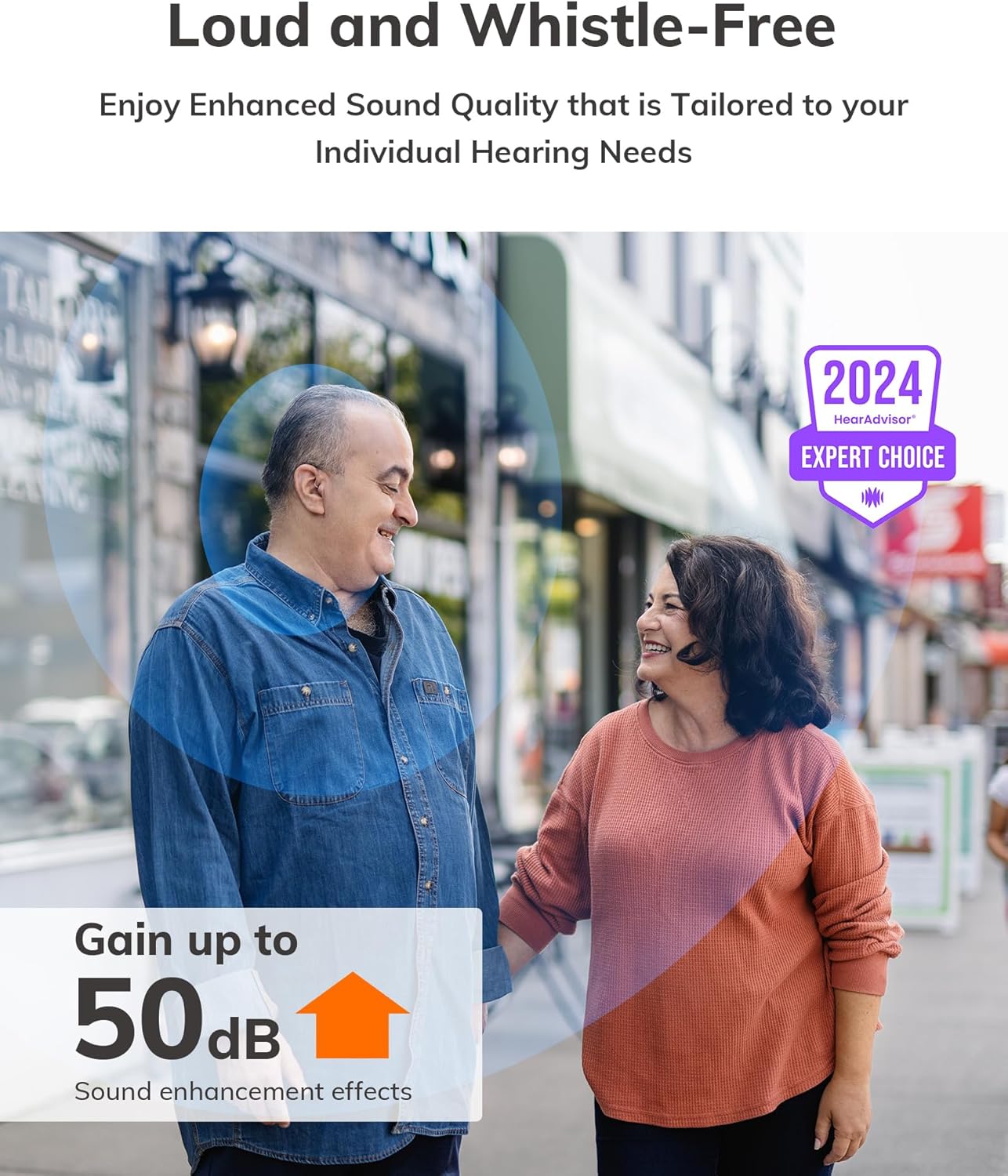 Beyond OTC Hearing Aids, AI Powered Speech Enhancement, Superior Sound Quality, Connectivity with iOS or Android Devices via Bluetooth 5.3, for Seniors and Adults